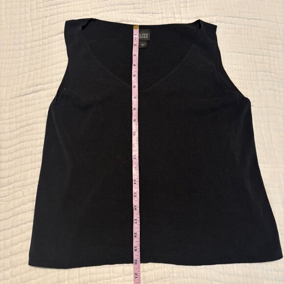 Eileen Fisher V-Neck silk and cotton ribbed Tank Top Black Classic Small - Picture 5 of 10